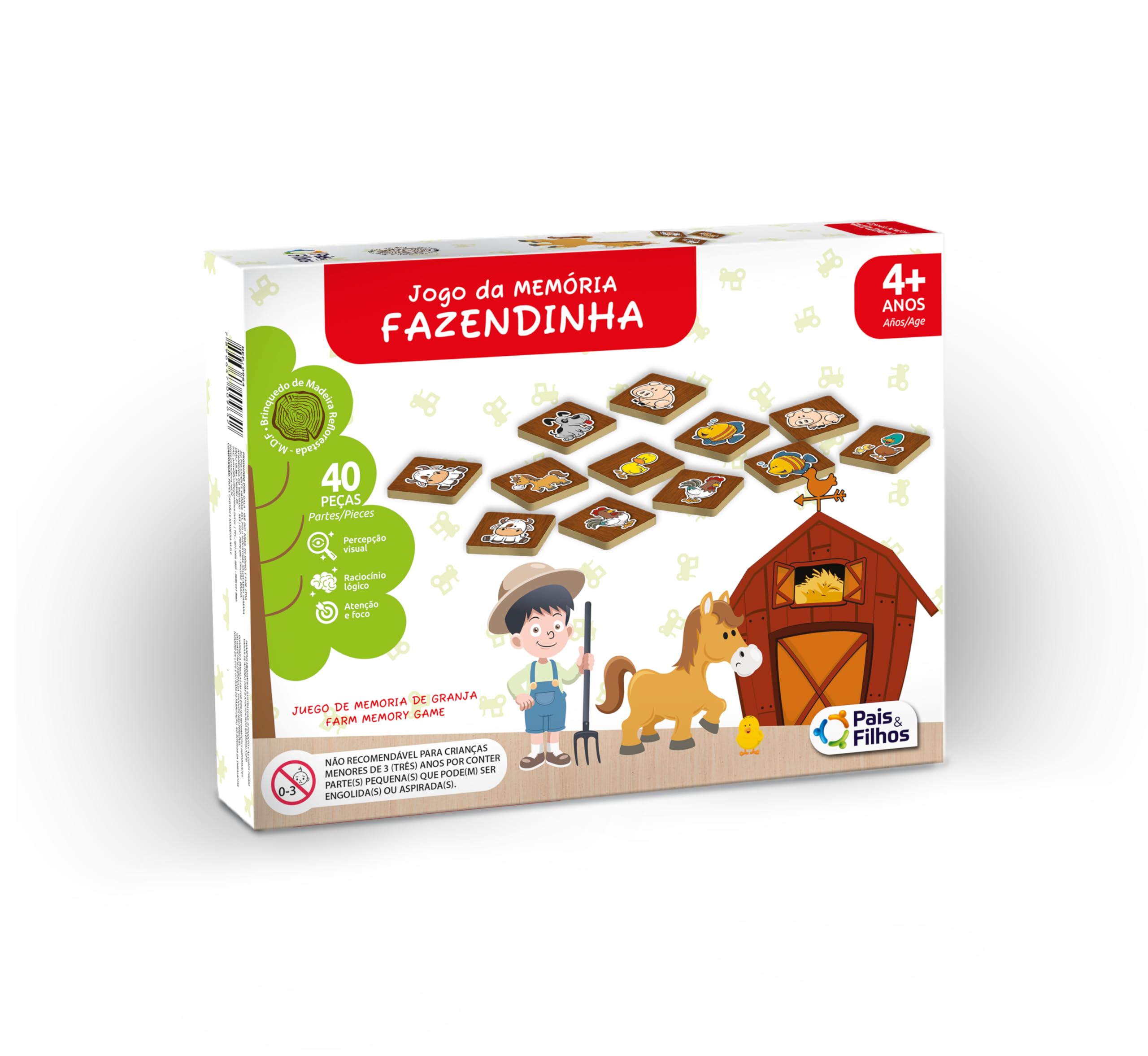 Jogo da Memória Fazendinha em Madeira