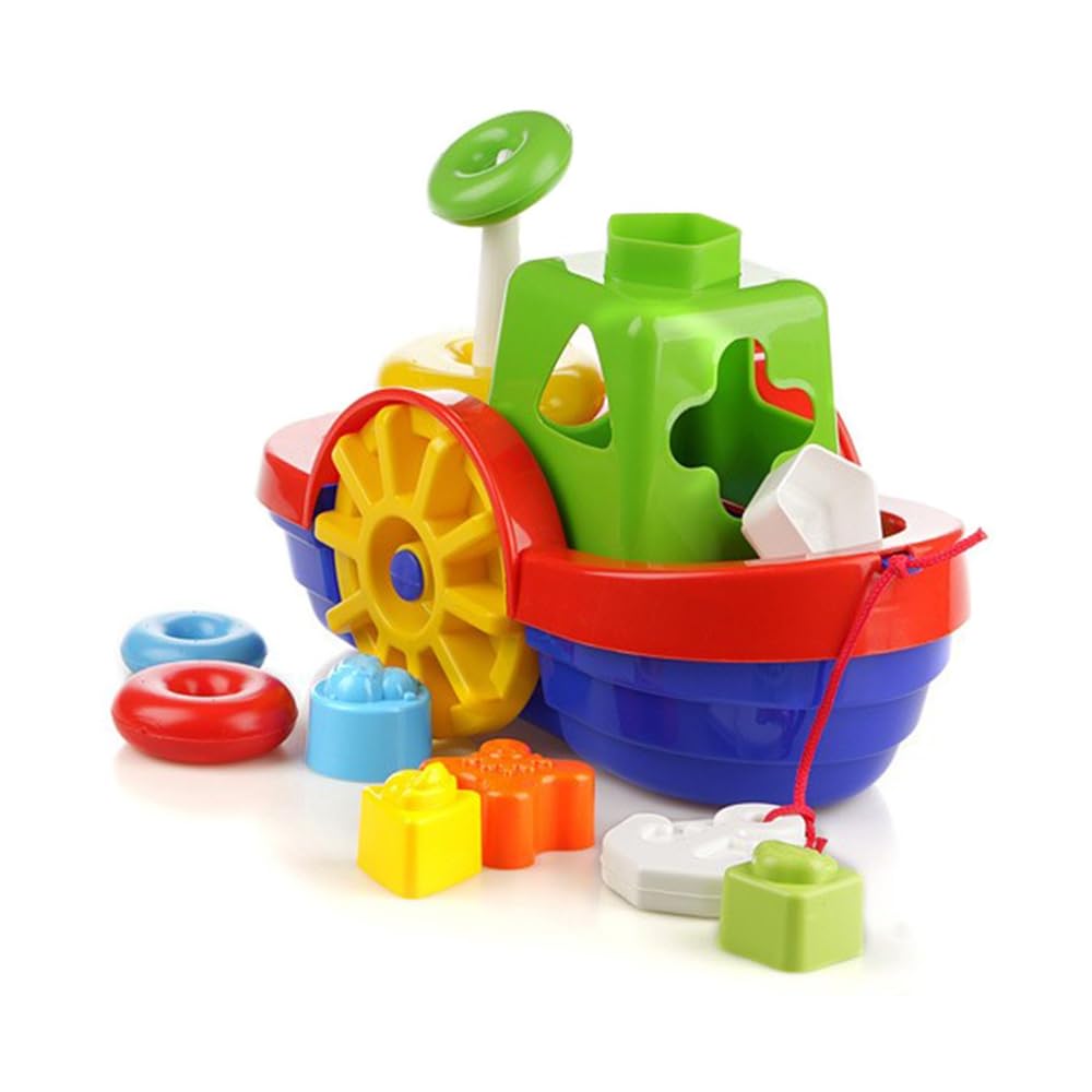 Brinquedo Educativo Barco Didático com Blocos Merco Toys