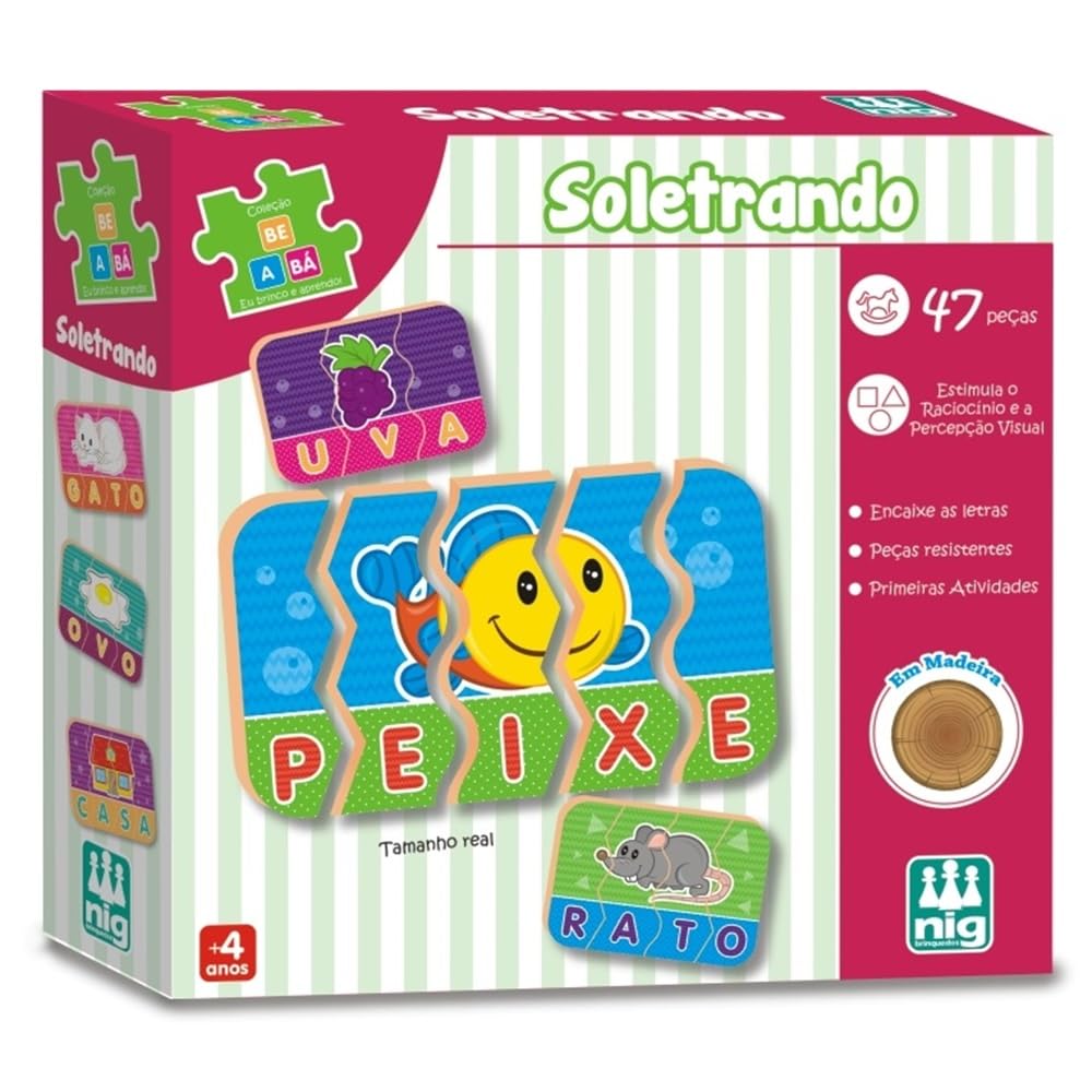 6. Jogo Soletrando Madeira Be a Bá Nig Brinquedos