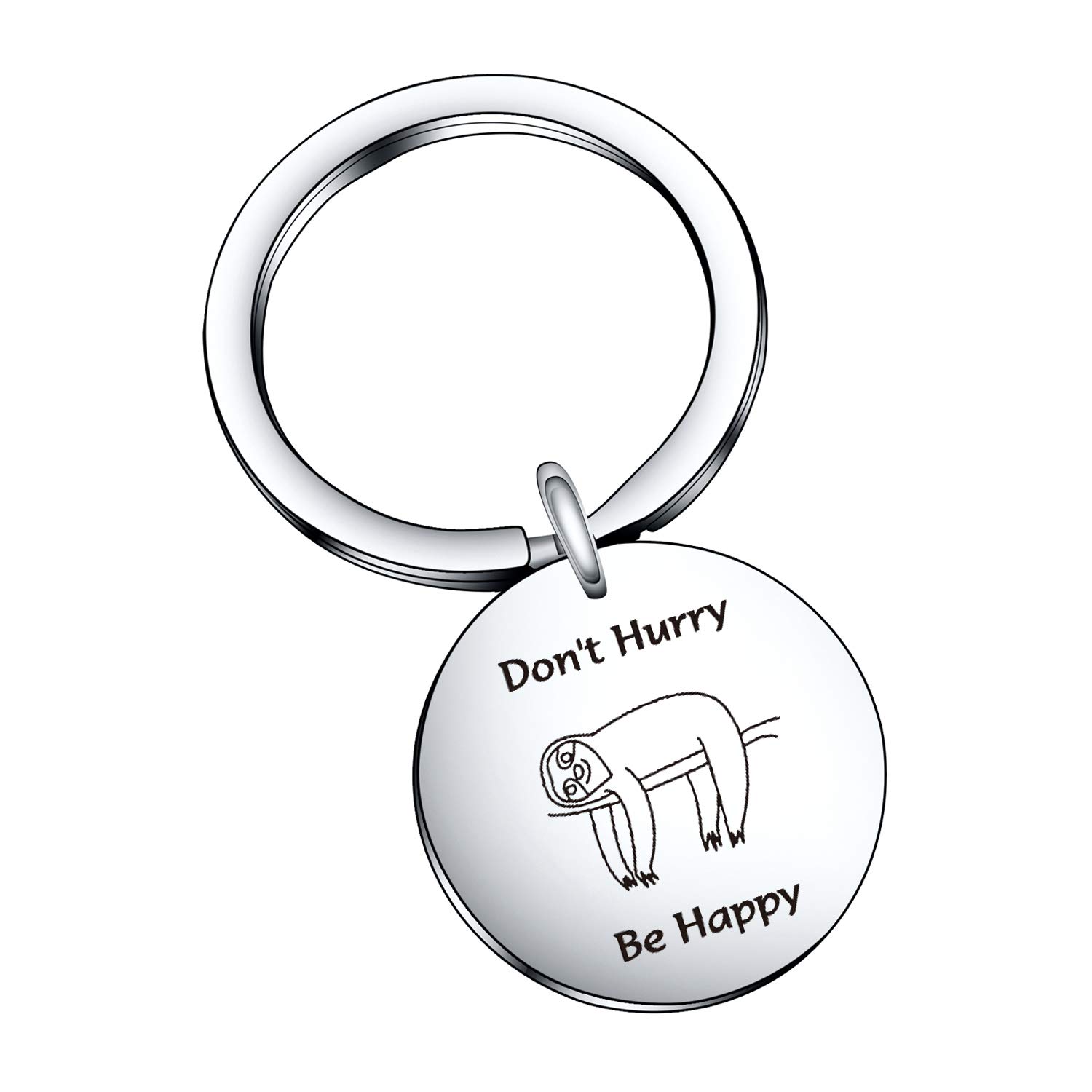 Chaveiro de Preguiça ‘Don’t Hurry Be Happy’