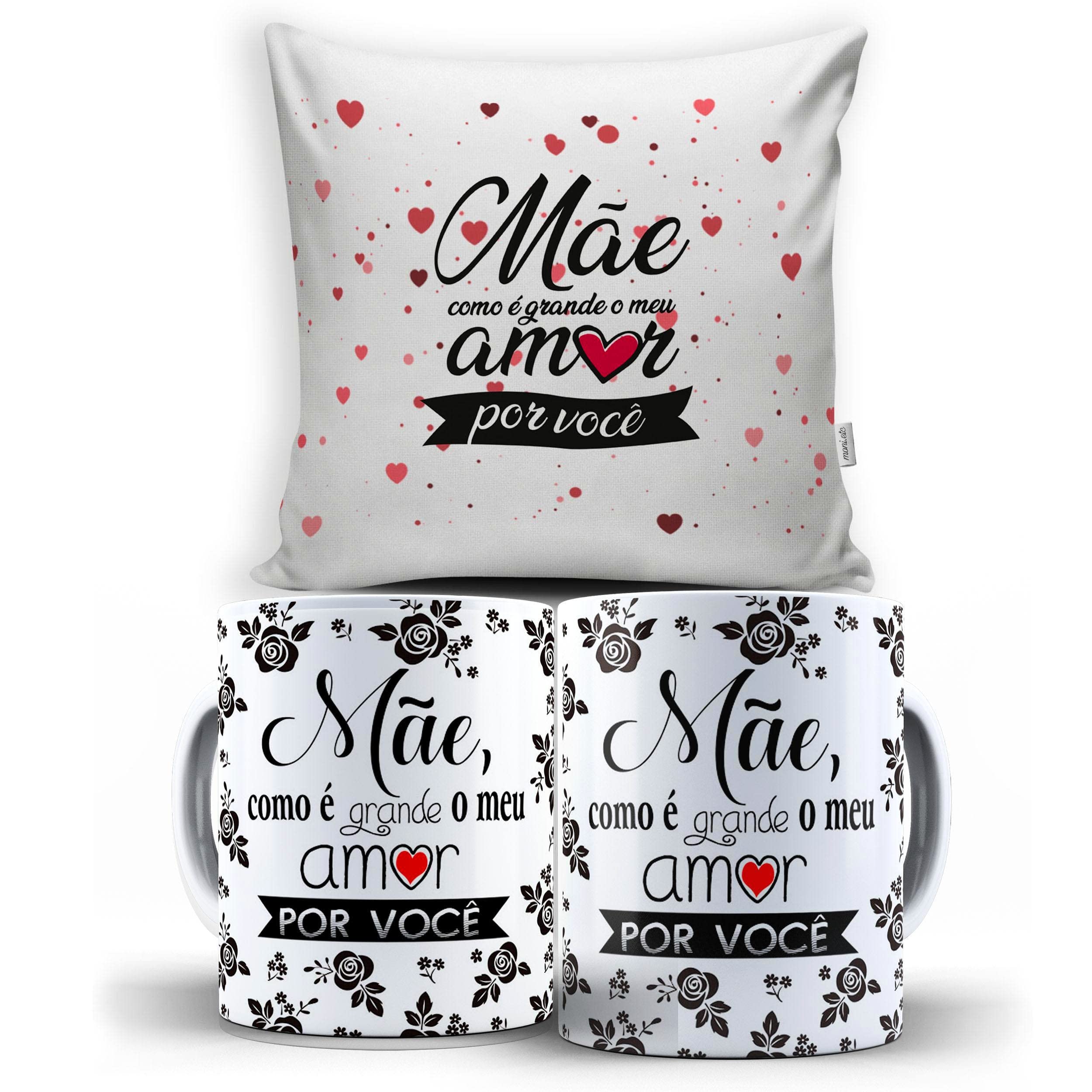 Almofada 40x40 + Caneca Branca Presente Para Mãe 3