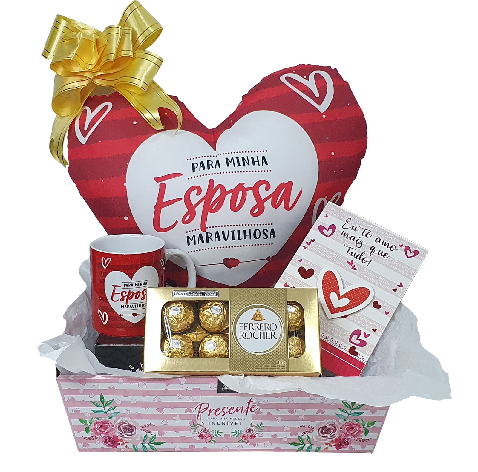 Kit Presente Namorada/Esposa Almofada Caneca Chocolate