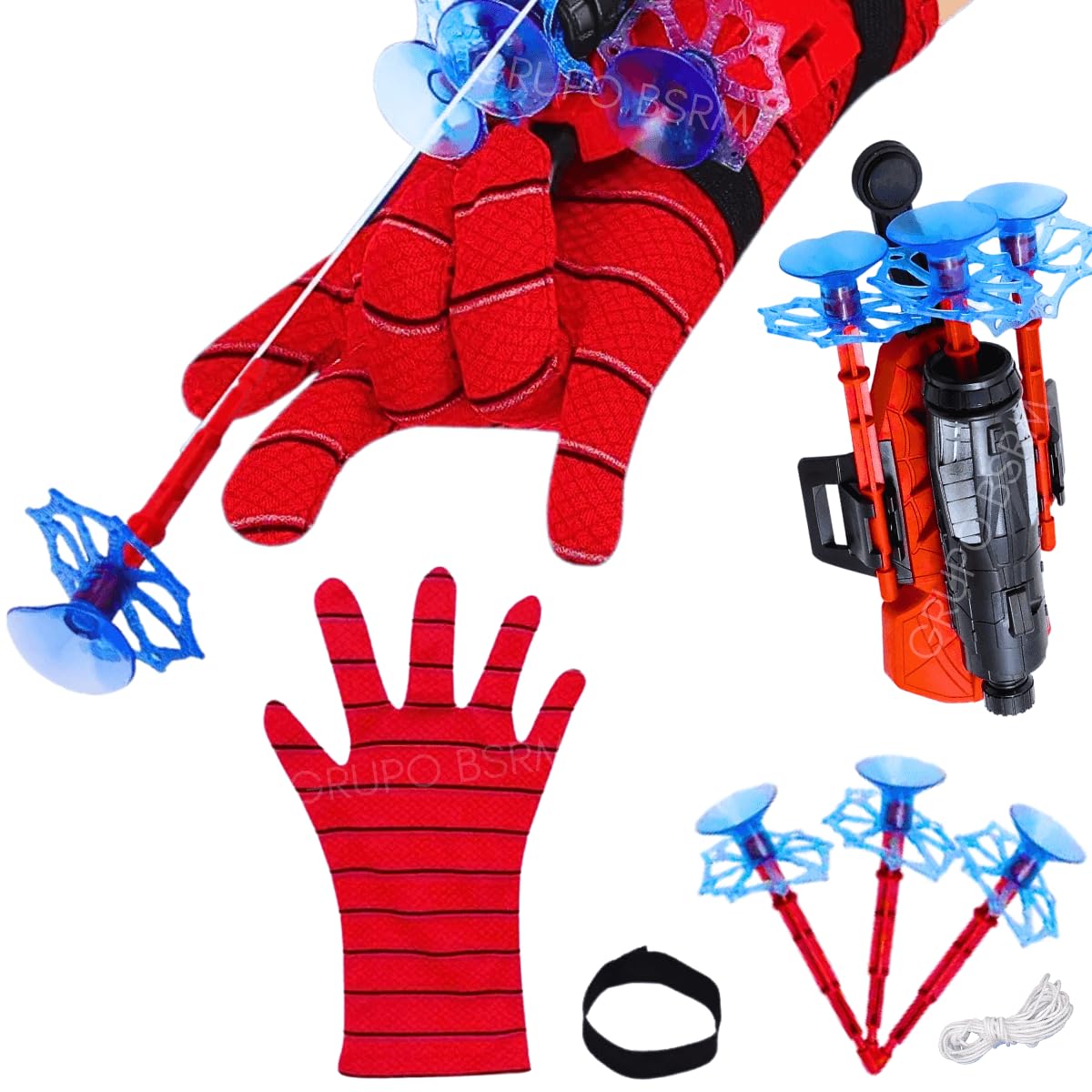 10. Kit Brinquedo Luva Aranha - Lançador de Dardos com Ventosa