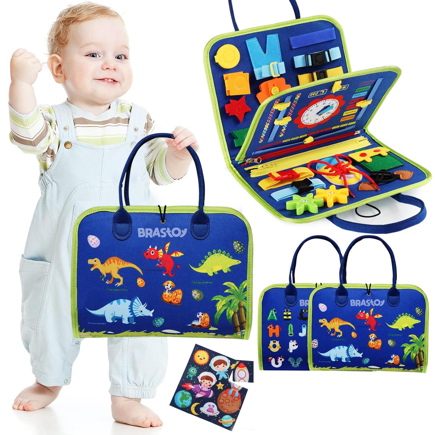 Brastoy Placa Montessori Sensorial Maleta Azul