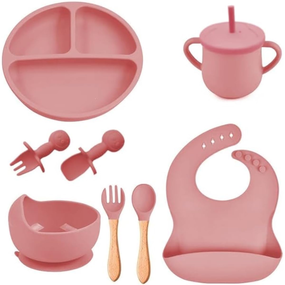 Kit Introdução Alimentar Silicone 8 Peças