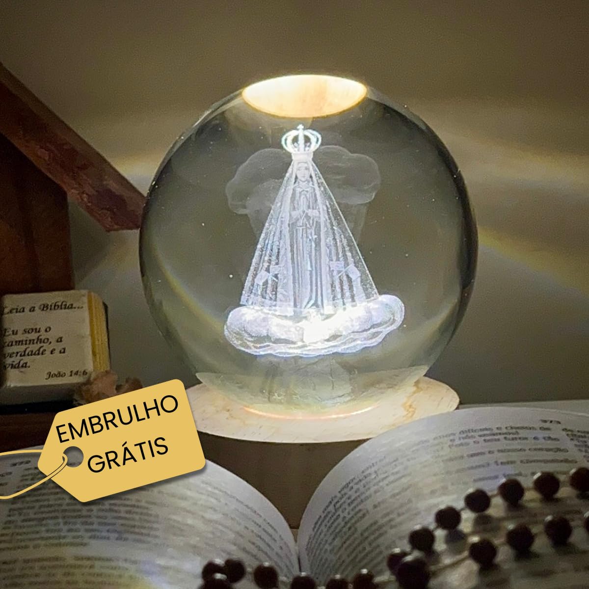 Luminária de Cristal Nossa Senhora Aparecida