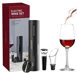 Kit Abridor de Vinho Elétrico 4 Peças