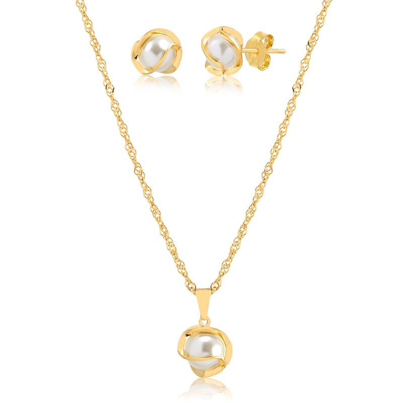 Conjunto Colar e Brinco de Pérola