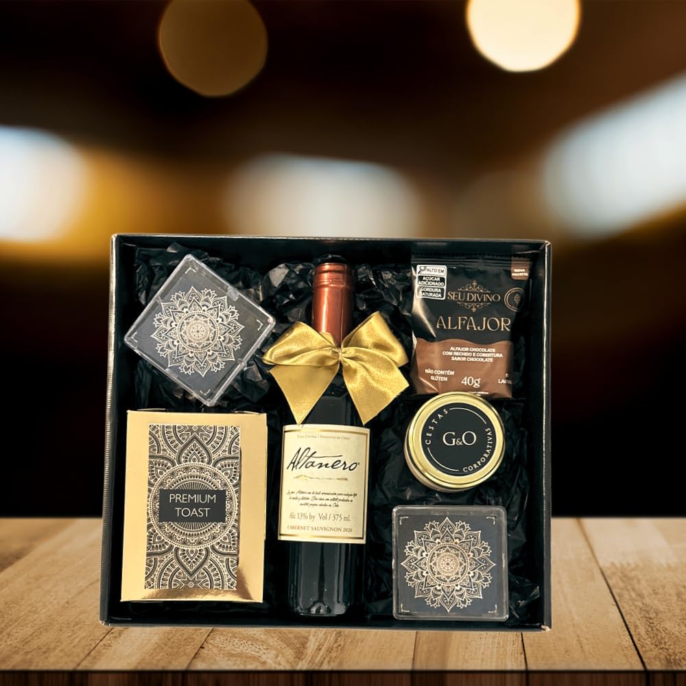 Kit Presente Vinho e Gourmet Vibrações Positivas