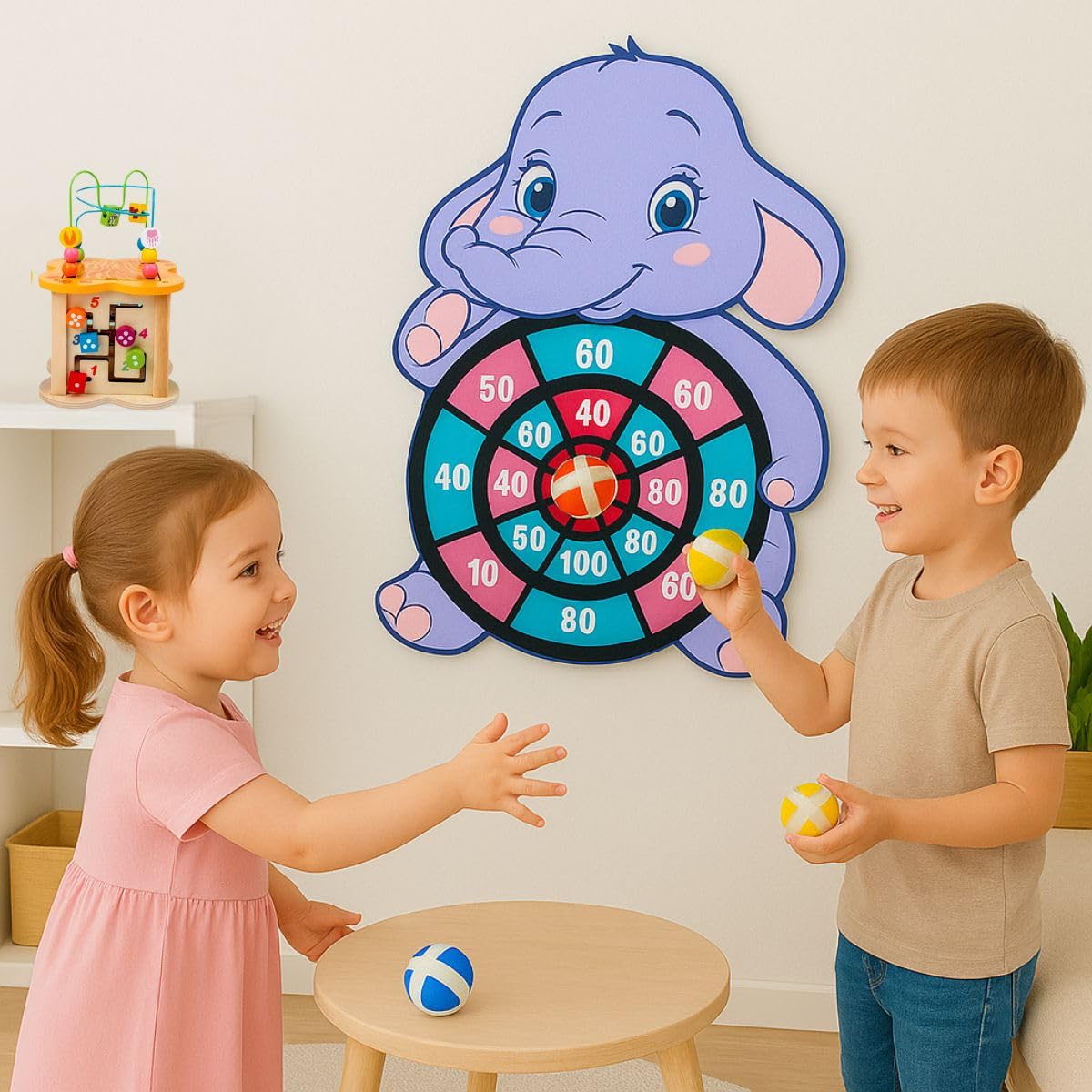 Painel Alvo Infantil Elefantinho com Bolinhas