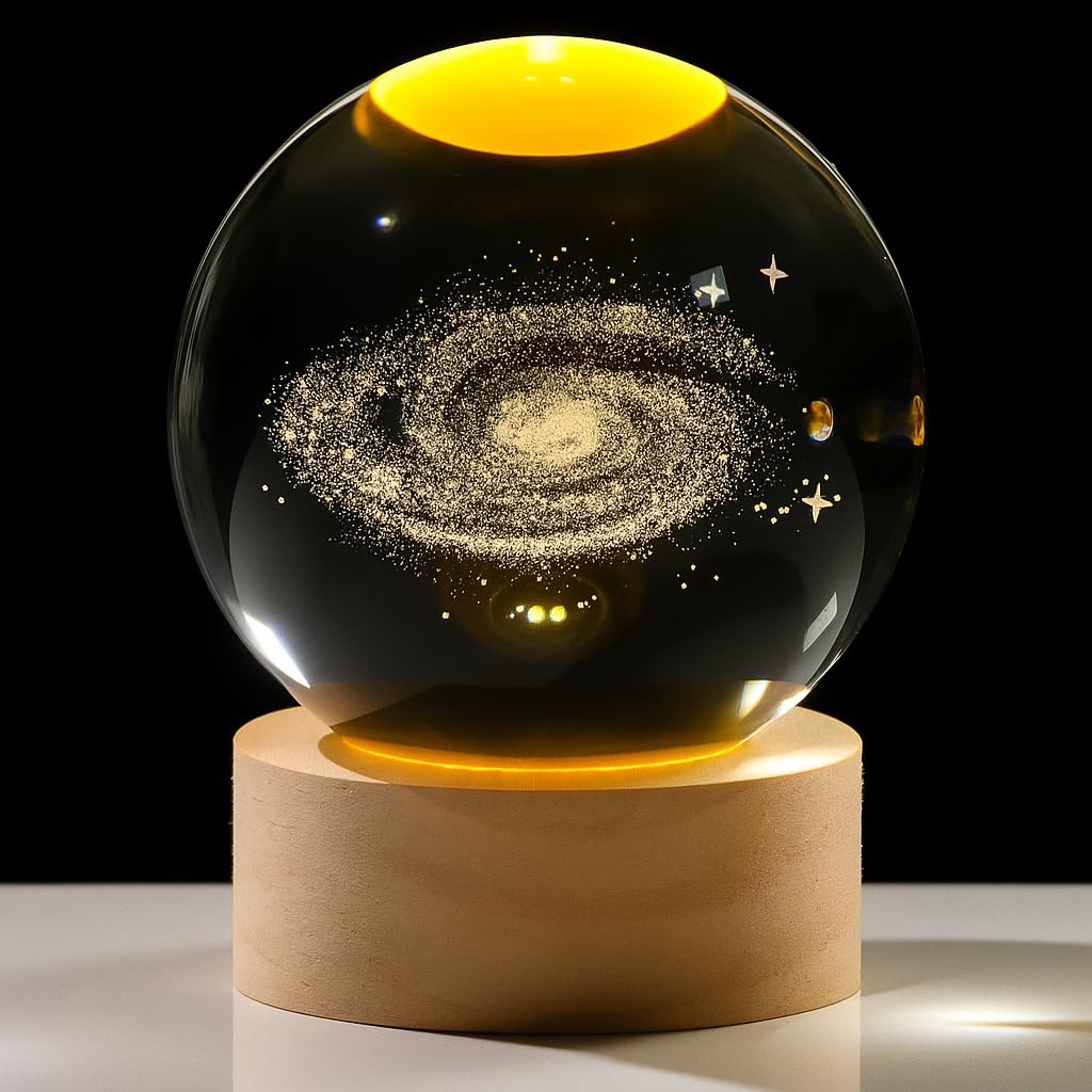 Luminária Bola de Cristal 3D Galáxia