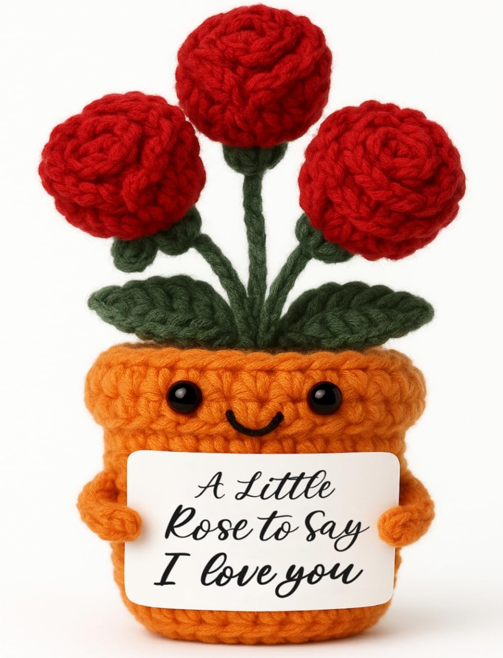 Crochê Rosa 'I Love You' Keepsake Romântico