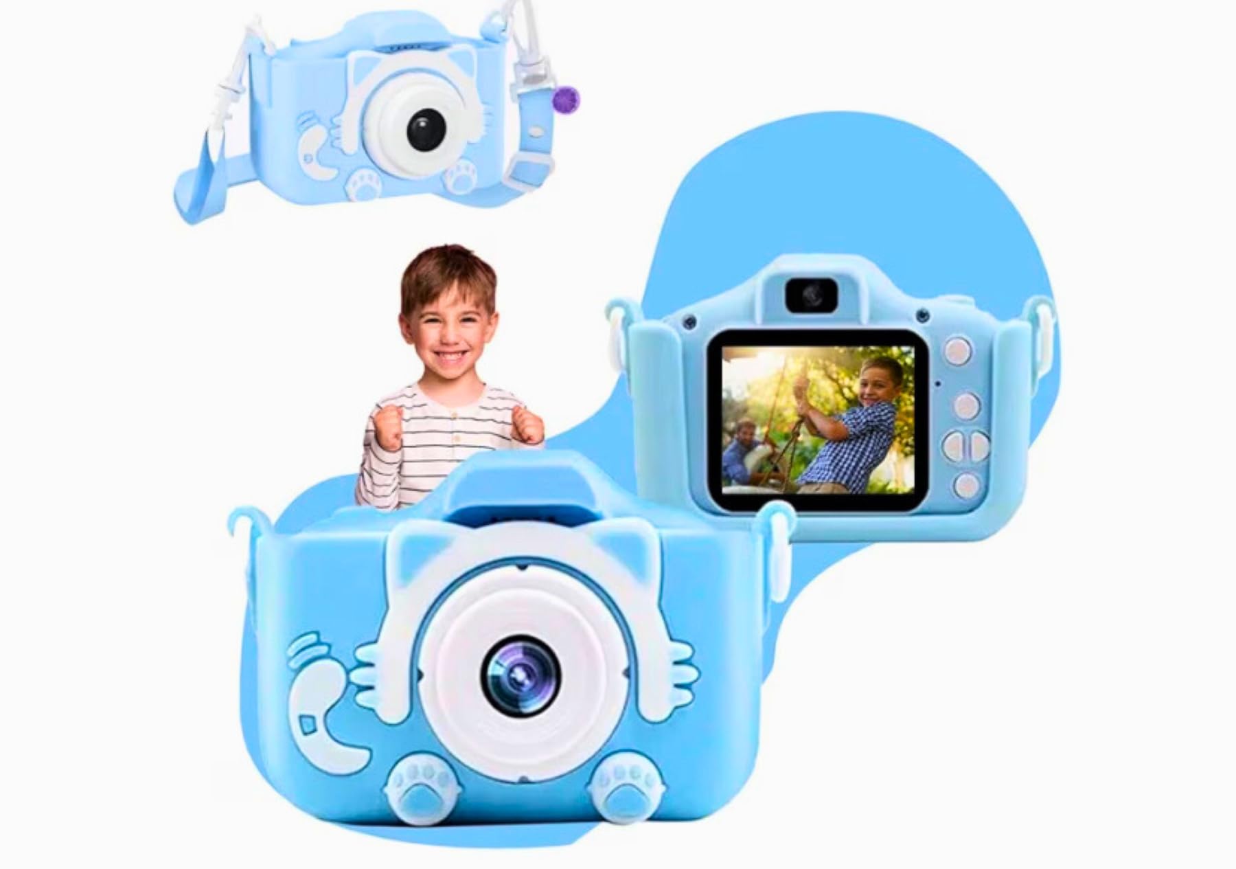 Câmera Infantil HD Azul (B0FSY9V5DR)