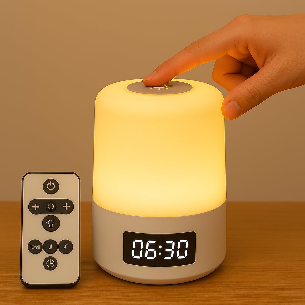 Luminária de Mesa LED Premium com Relógio