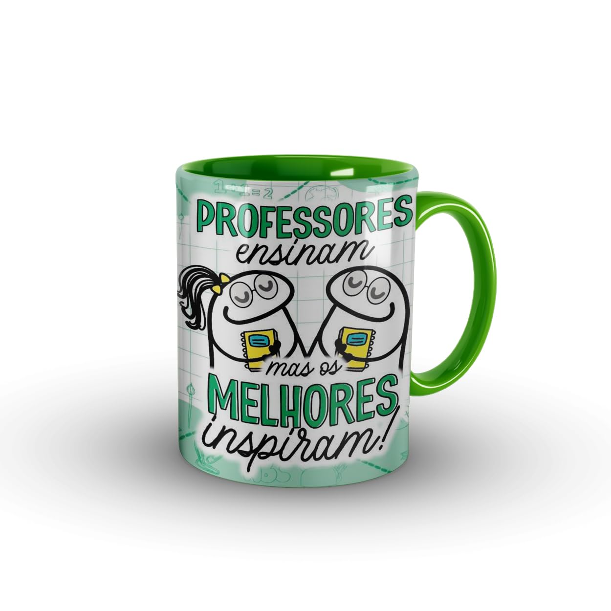 Caneca Verde Presente para professores, Professores ENSINAM mas, os melhores INSPIRAM!!!