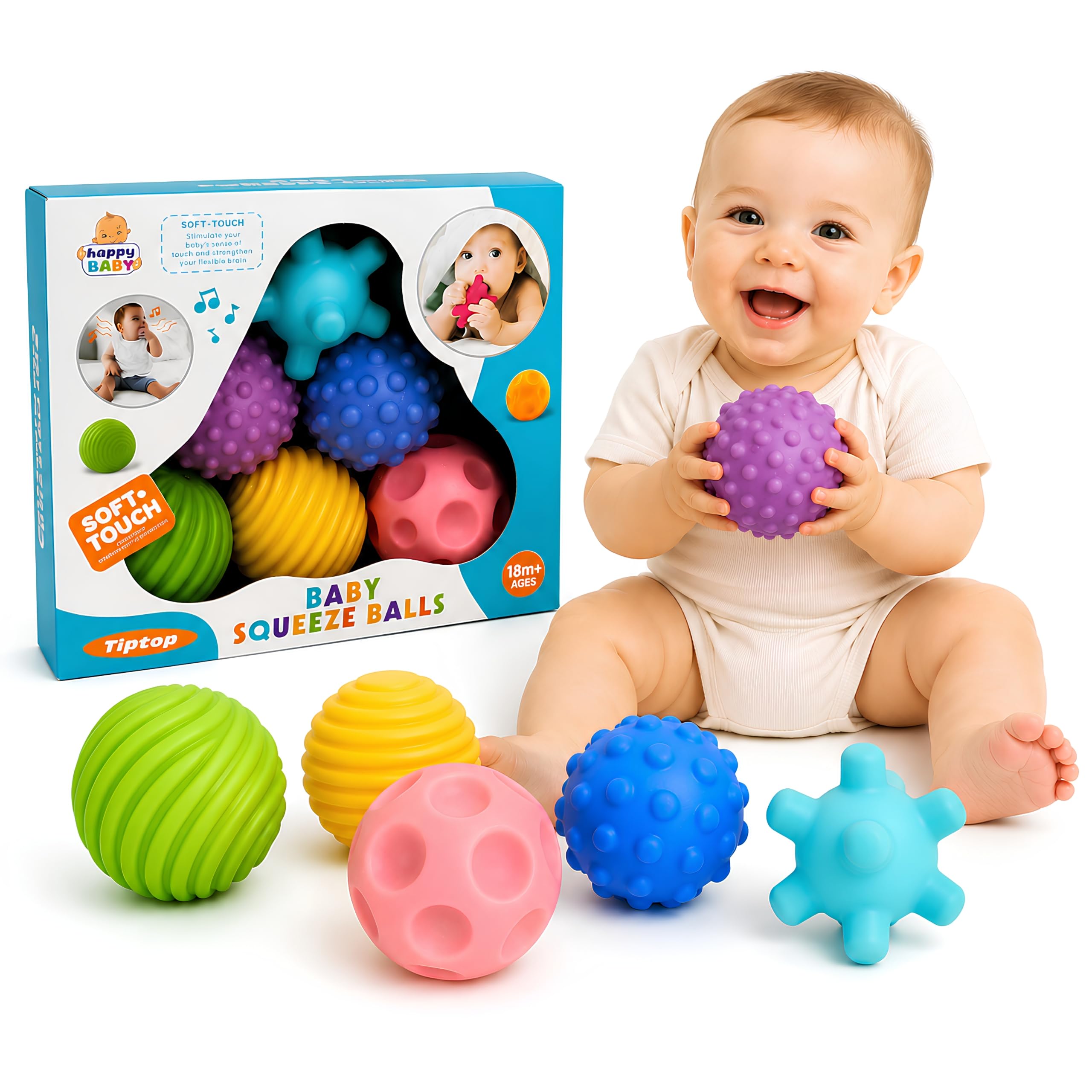 Kit Bolas Sensoriais 6 Peças em Silicone