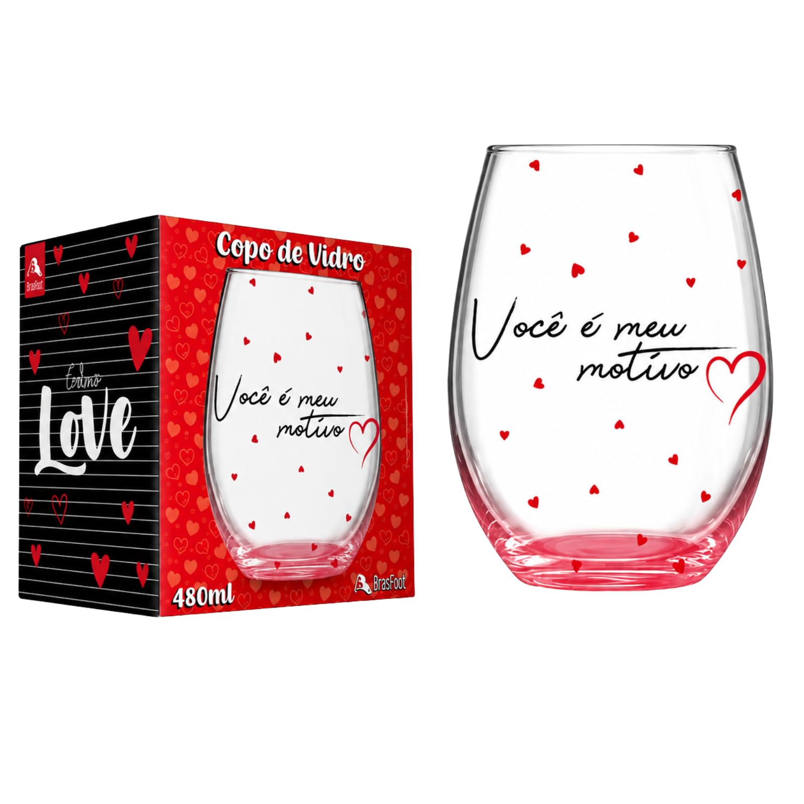 Copo Taça Stemless 480ml com Estampa