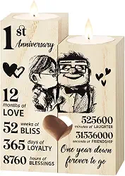 Castiçal Romântico com Mensagem de Aniversário