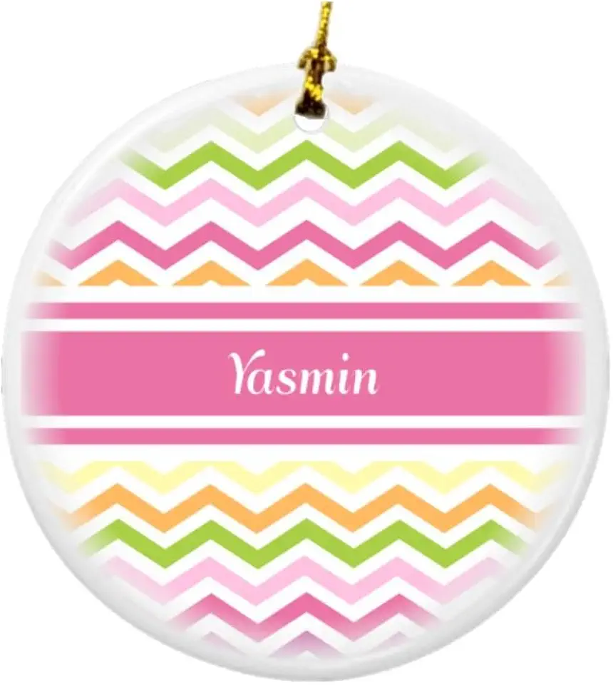 Yasmin Rosa Chevron Enfeite Porcelana
