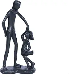 Estatueta Pai e Filha em Resina