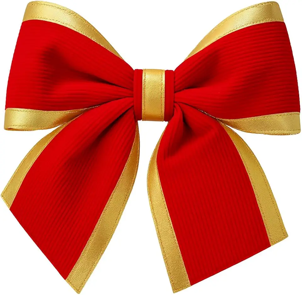 Laço Natalino Vermelho e Dourado 25x23 cm