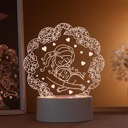 Luminária LED 3D Mãe Abraçando Filha